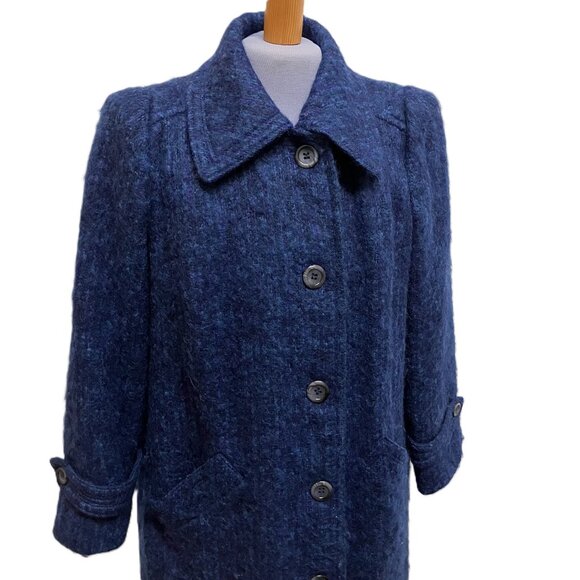 Bardolino Luxury Mohair Wool Coat Variegated Blue Vintage Anna Collection - Picture 3 of 12